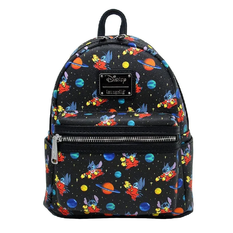Elegant New Year Party Bags With Flash Sales Loungefly Disney Lilo & Stitch in Space Allover Print Mini Backpack - 707 Street Exclusive