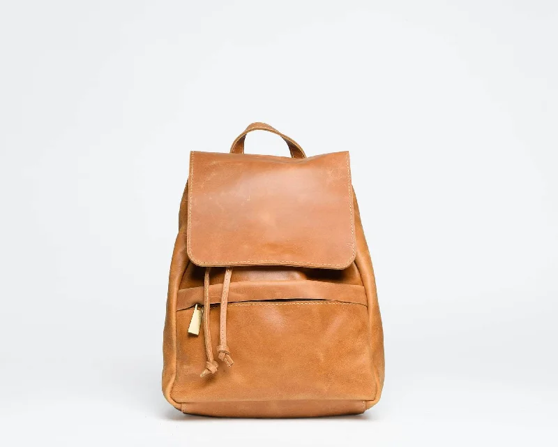 Tote Bag For Office Use Mini Enku Leather Backpack - Walnut