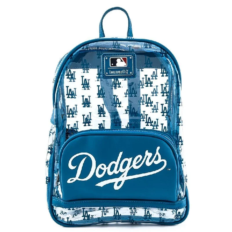 Luxury Bags On Sale Loungefly MLB LA Dodgers Clear Allover Print Stadium Backpack