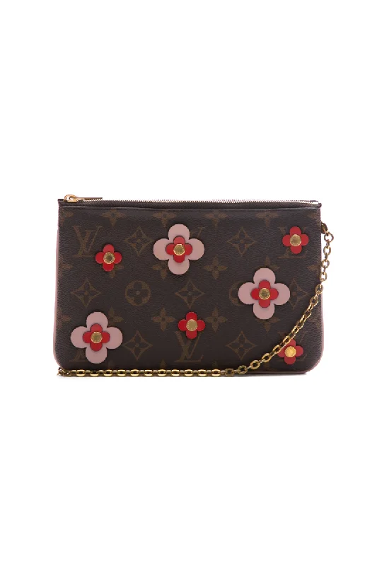 Bags For Urban And Trendy Looks Blooming Flowers Double Zip Pochette Bag