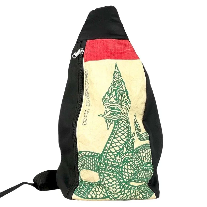 Stylish Yet Affordable Bags Recycled Cement Sack Sling Backpack - Serpent