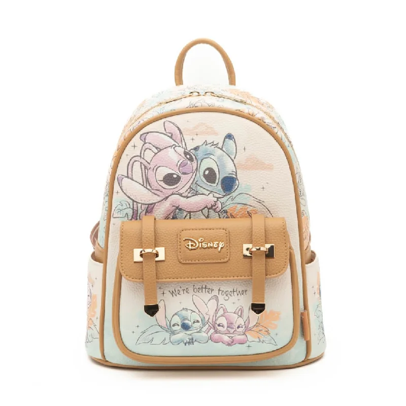 Cyber Monday Discounts On Bags WondaPop Disney Stitch & Angel Hug It Out Mini Backpack - 707 Street Exclusive