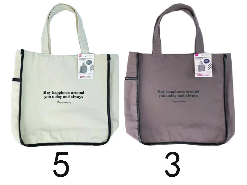 Affordable Bags For Budget Shoppers Tote Bag -With Single Side Pocket - Piping Design-