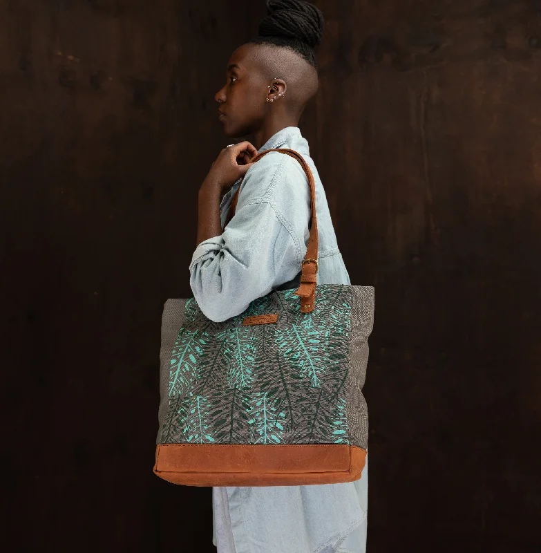 Green Canvas Teal Dark Green Matawi Print