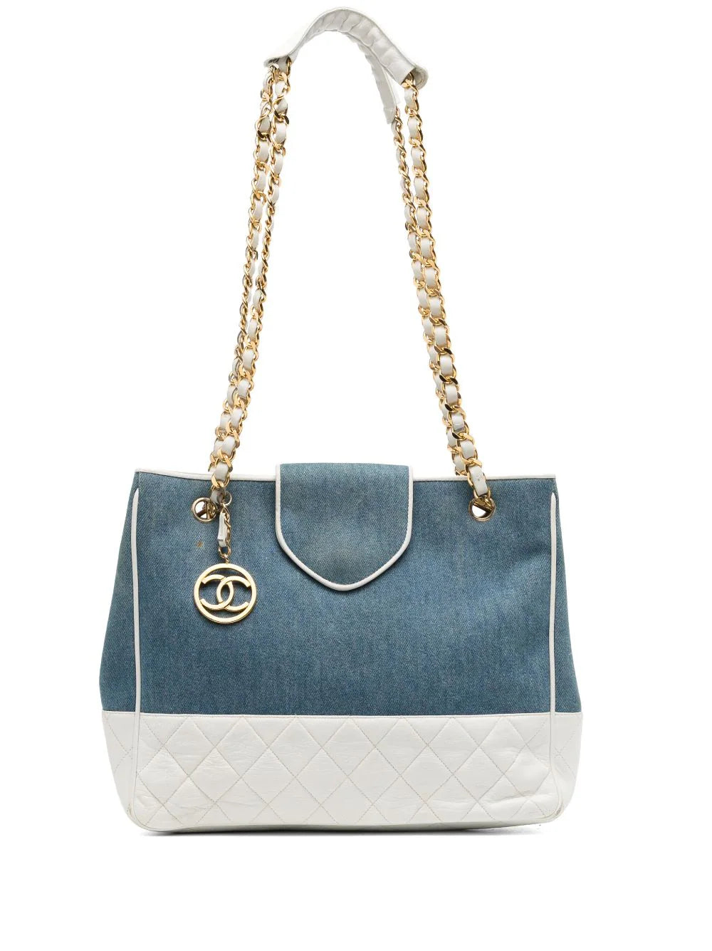 High-Quality Bags On Flash Sale CC Denim Diamond Quilted Tote Bag