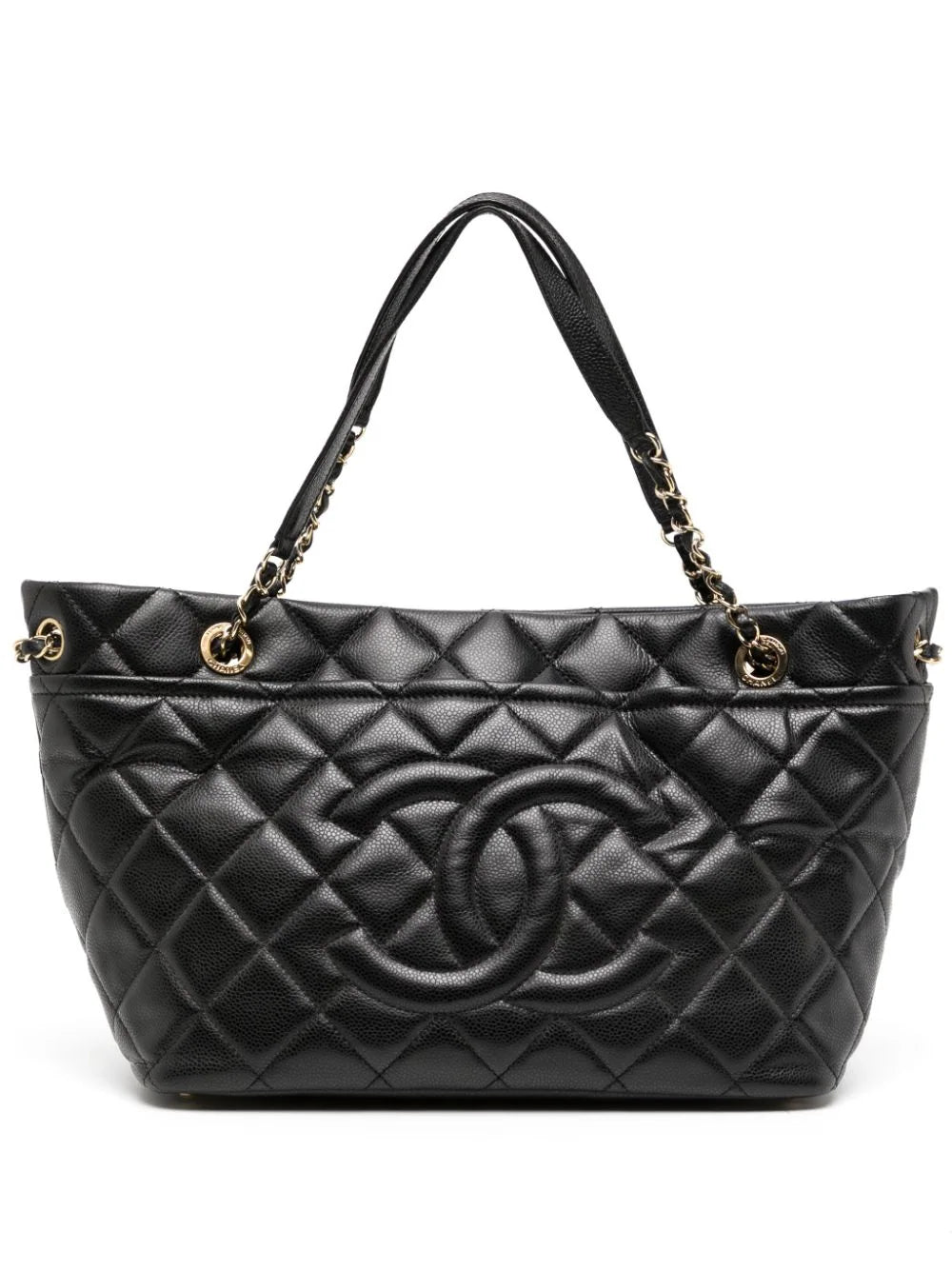 Luxury Bags On Sale CC Quilted Black Caviar Tote Bag