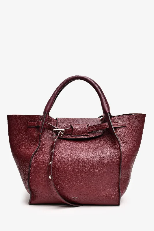 Functional Bags For Busy Moms And Dads Celine 2018 Burgundy Leather Small Big Tote