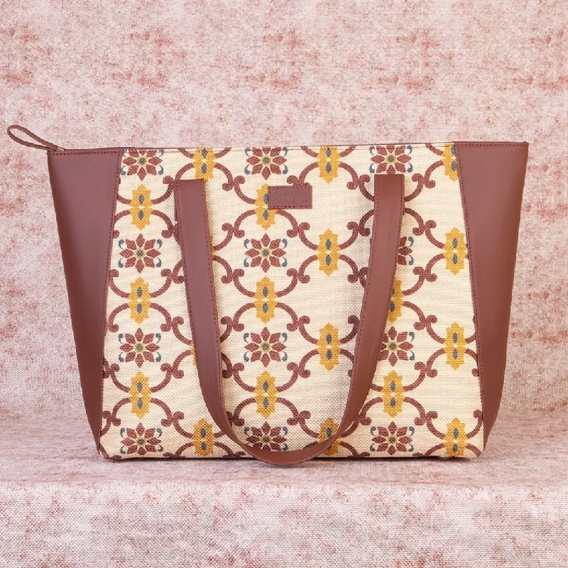 Affordable Bags For Budget Shoppers Chandra Mahal Raj Gadi Motif Side Tote Bag