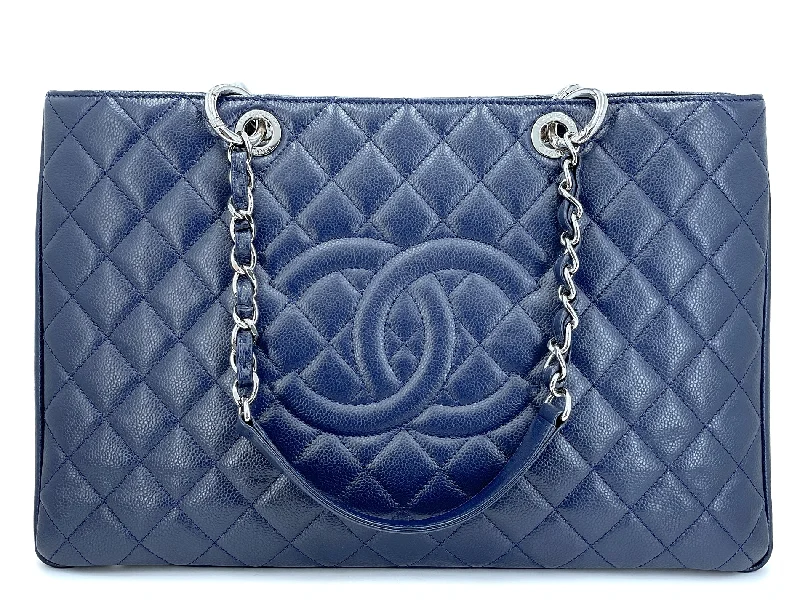 Limited-Time Offer On Trendy Bags Chanel 2011 Navy Blue Caviar XL GST Grand Shopper Tote Bag SHW 29Z