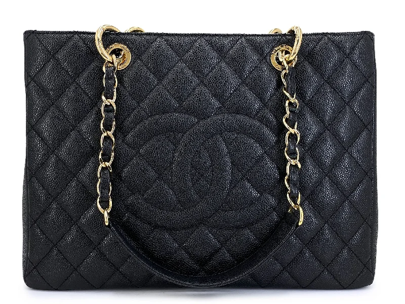 Bags For Sporty And Athletic Styles Chanel Black Caviar Grand Shopper Tote GST Bag GHW R1K