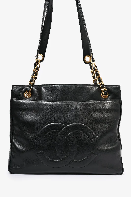 Black Friday And Cyber Monday Bag Deals Pre-Loved Chanel™ 1991-4 Black Lambskin CC Timeless Chain Tote (As Is)