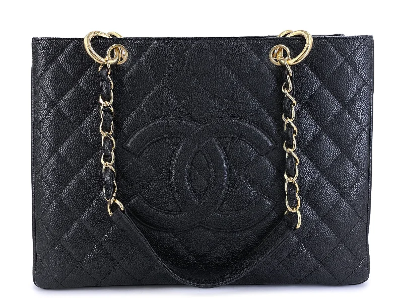 Retro Lovers Chanel Vintage GST Black Caviar Grand Shopper Tote 24k GHW