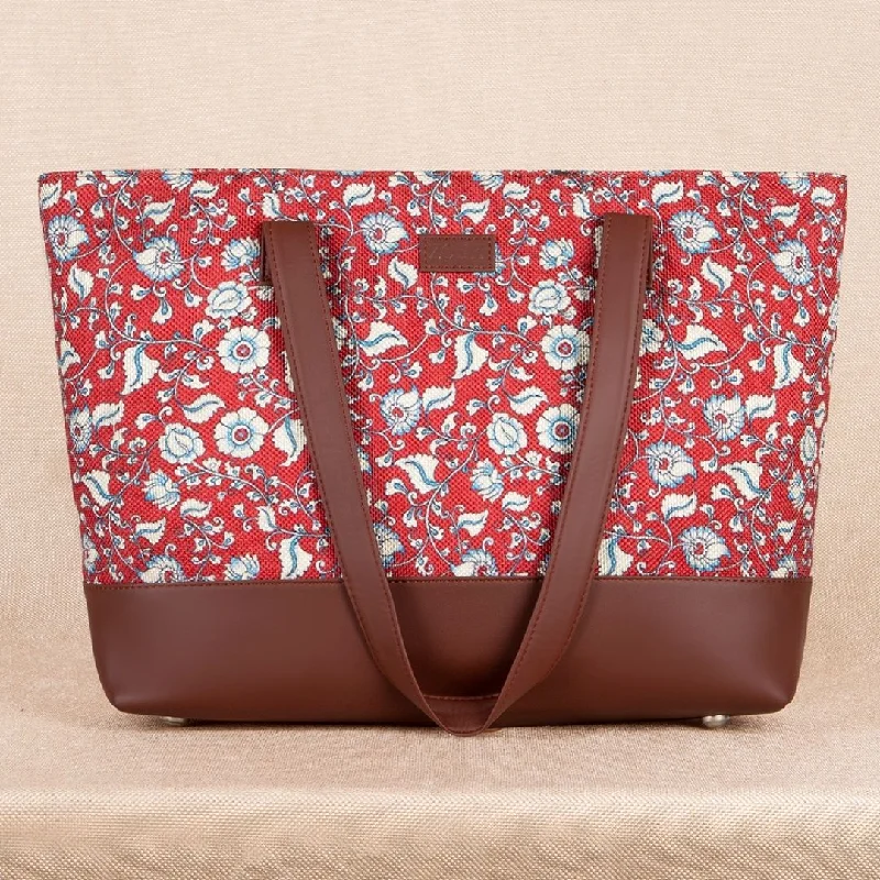 Retro Lovers Chittoor Red Kalamkari Shoulder Tote Bag