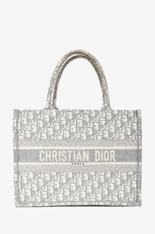Black Friday Deals On Stylish Handbags Christian Dior 2020 Grey/White Oblique Canvas Medium Book Tote