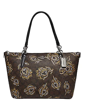Elegant New Year Party Bags With Flash Sales Coach Ava Tote in Signature Canvas With Tulip Print