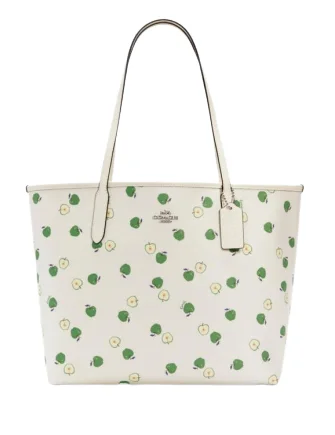 Spacious Bags With Holiday Promotions Coach City Tote With Apple Print