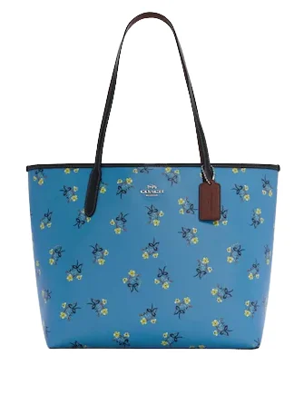 Luxury Bags For Working Professionals Coach City Tote With Floral Bow Print