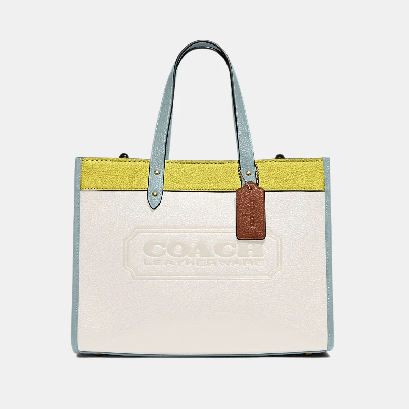 Senior Travelers Coach Field Tote 30 In Colorblock With Coach Badge