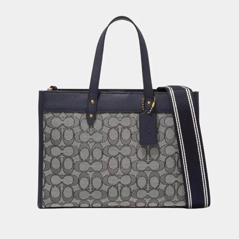 Functional Bags For Busy Moms And Dads Coach Field Tote 30 in Signature Jacquard & Leather