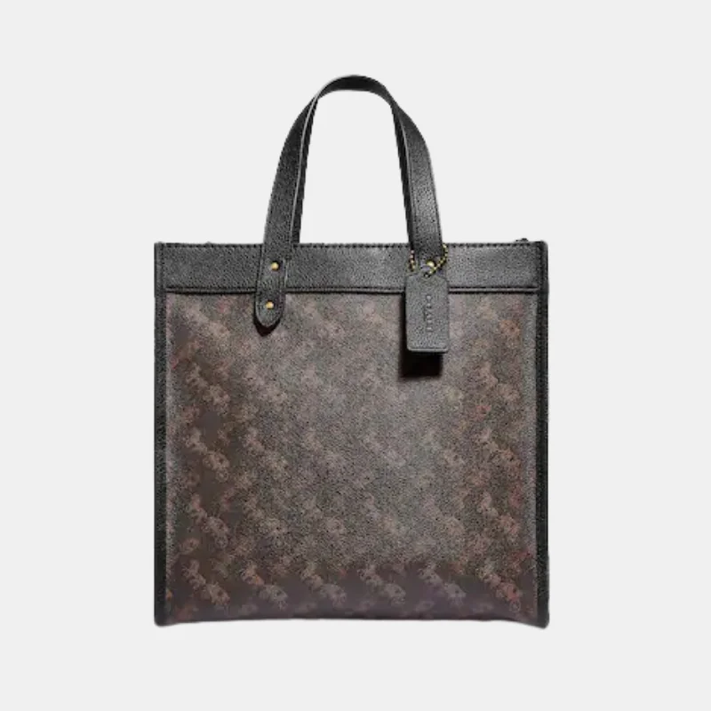 Stylish Bags With Discounts coach Field Tote With Horse And Carriage Print