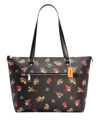 Minimalist Leather Bag For Modern Aesthetics Coach Gallery Tote With Wildflower Print