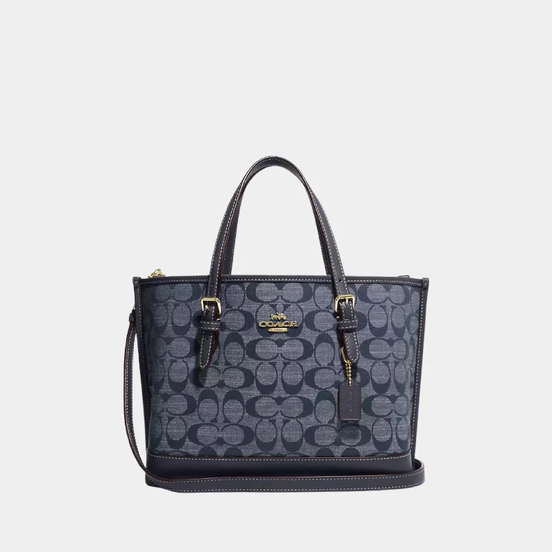 Black Friday Deals On Stylish Handbags Coach Mollie Tote 25 In Signature Chambray in Denim Multi