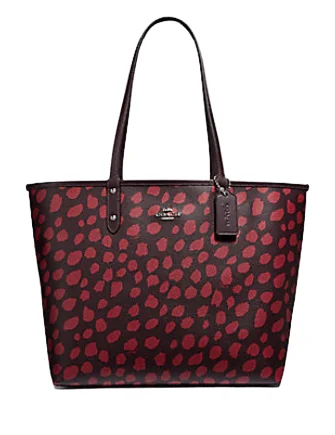 Bag For Luxury Lovers Coach Reversible City Tote With Deer Spots