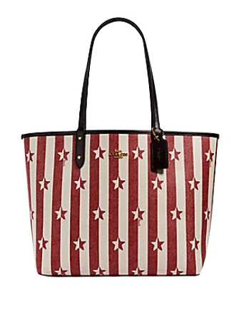 Inspired Bags For Affordable Luxury Coach Reversible City Tote With Stripe Star Print