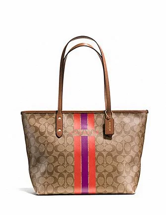 Trendy Festival Bags With Limited-Time Offers Coach Signature Varsity City Zip Top Tote