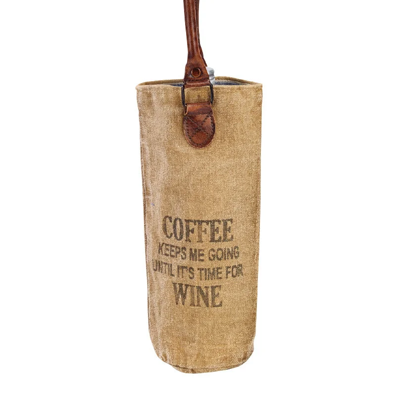 Trendy Festival Bags With Limited-Time Offers Coffee Until Wine Canvas Wine Tote