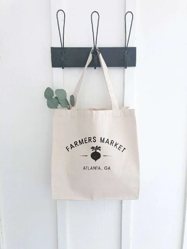 Luxury Bags For Professionals With Discounts Farmers Market with City and State - Canvas Tote Bag