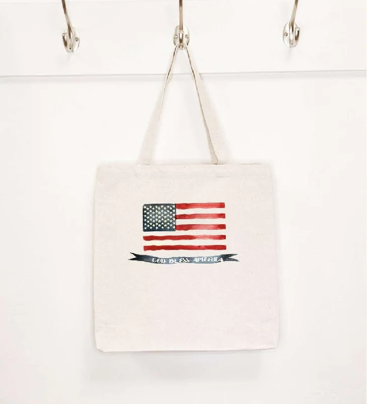 Black Friday And Cyber Monday Bag Deals God Bless America Flag - Canvas Tote Bag