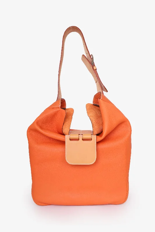 Bags For Free-Spirited And Artistic Styles Hermès 2014 Orange Swift & Clemence Virevolte 29 Shoulder Bag