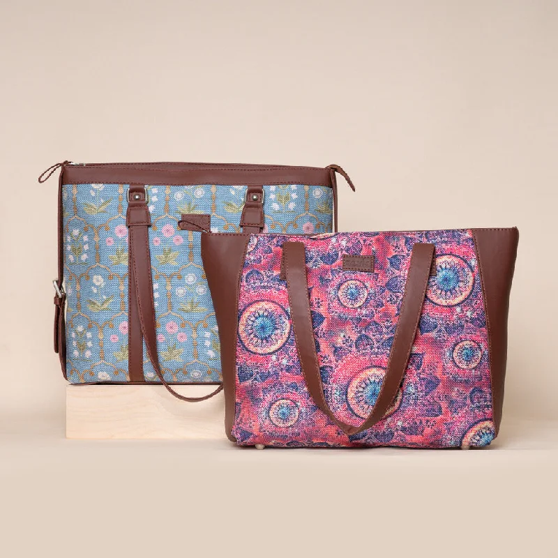 Bags For Personalized Gifts Jaipur Fresco & Space Chakra - Office Bag & Side Tote Bag Combo