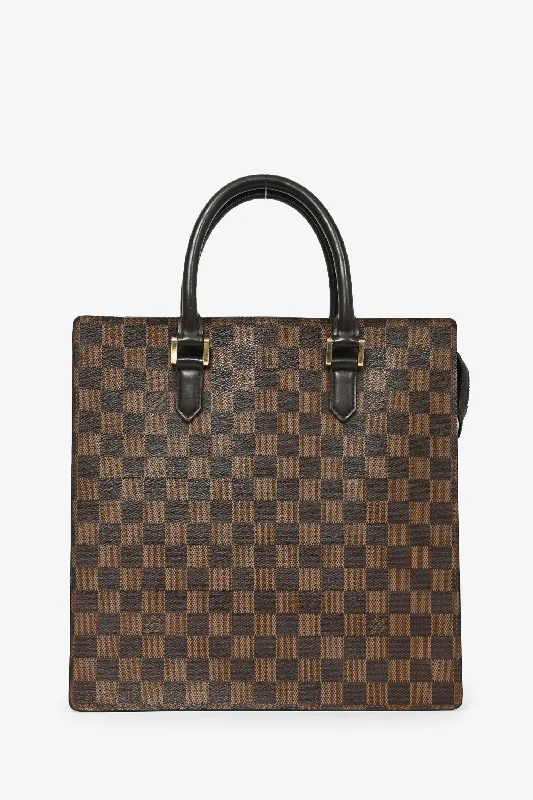 Lightweight And Functional Bags For Travel And Work Louis Vuitton Vintage 1999 Damier Ebene Sac Plat PM Tote