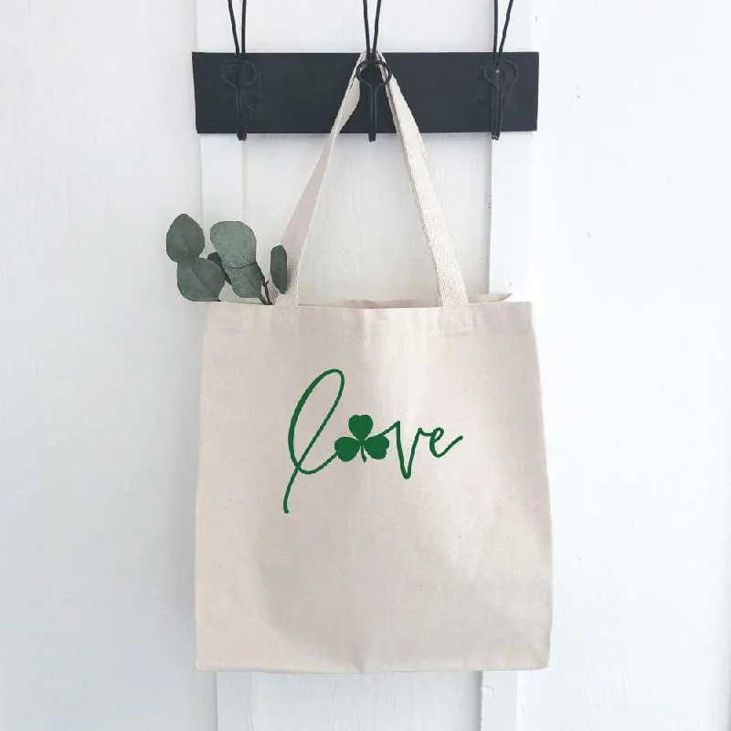 Luxury Bags On Sale Love with Shamrock Accent - Canvas Tote Bag