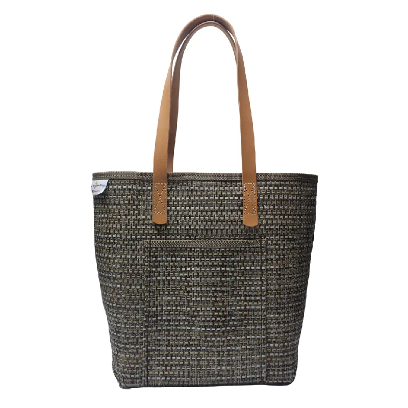 Luxury Bags On Sale M1203L Medium Grass Weave Design Green Colored Tote