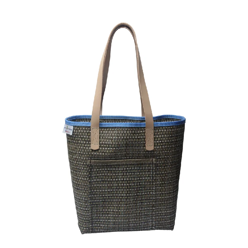 Limited Edition Bags For Collectors M1204L Medium Grass Weave Design Green Colored Tote