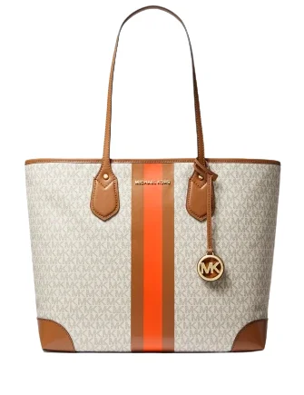 Flash Sale On Premium Bags Michael Michael Kors Eva Large Logo Stripe Tote Bag