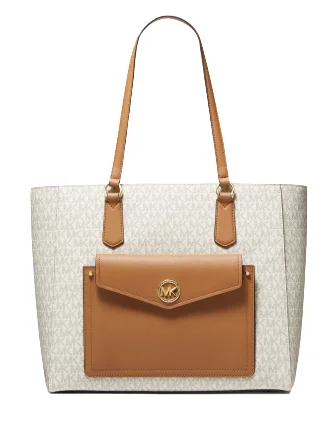 Chic And Clearance-Priced Tote Bags Michael Michael Kors Joey Large Signature Pocket Tote