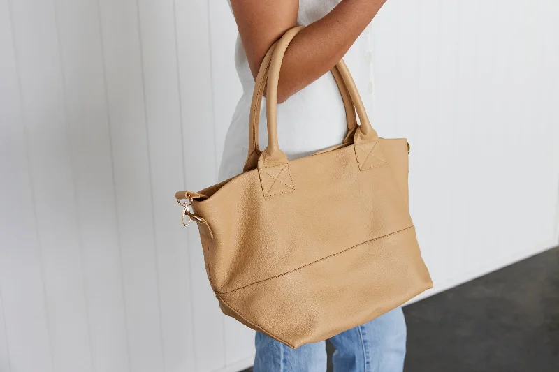 Valentine's Day Paris Latte Leather Tote Bag