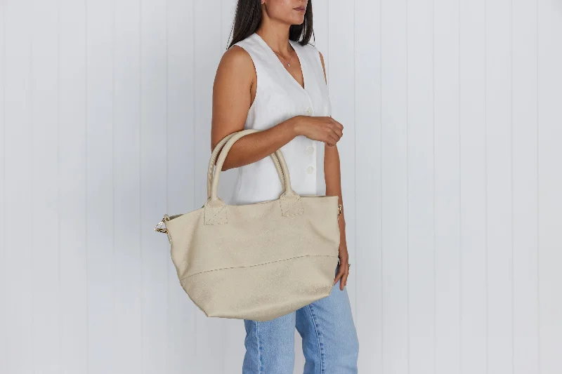 Vintage-Inspired Paris Linen Leather Tote Bag