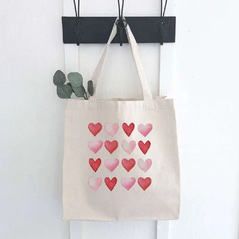 Affordable Bags For College Students On Sale Rows of Hearts - Canvas Tote Bag