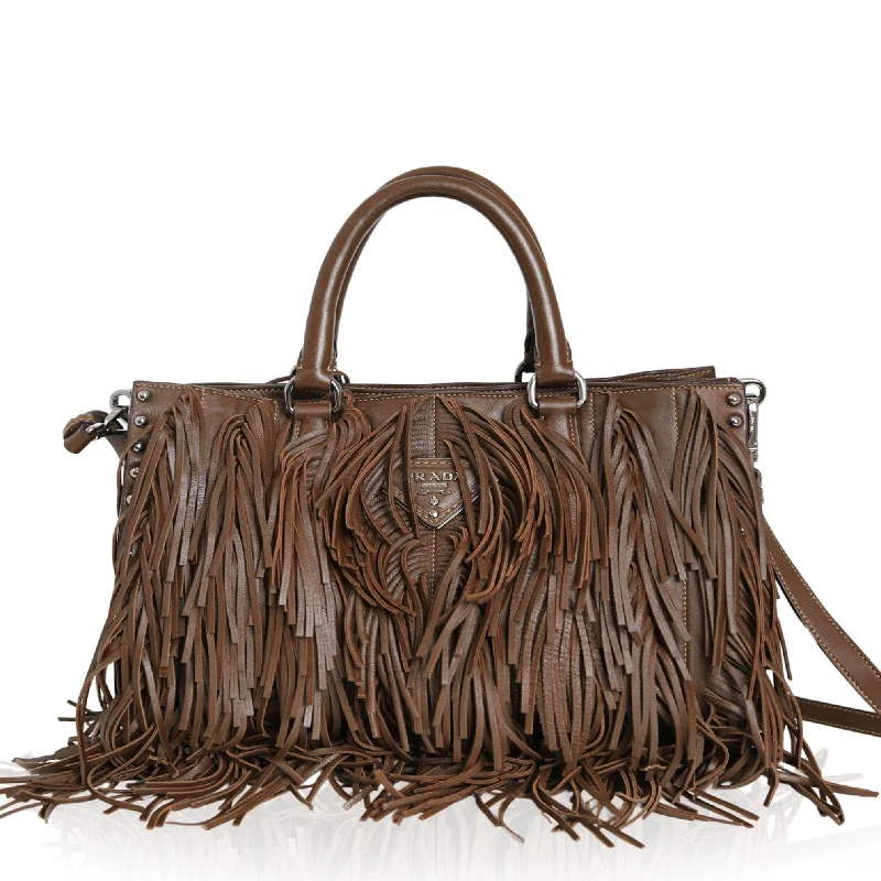 Bags For Sporty And Athletic Styles Runway Fringed Nappa Tote Bag