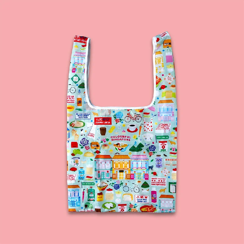 Sporty Bags For Active And Athletic Lifestyles Singapore Theme Foldable Shopper bag
