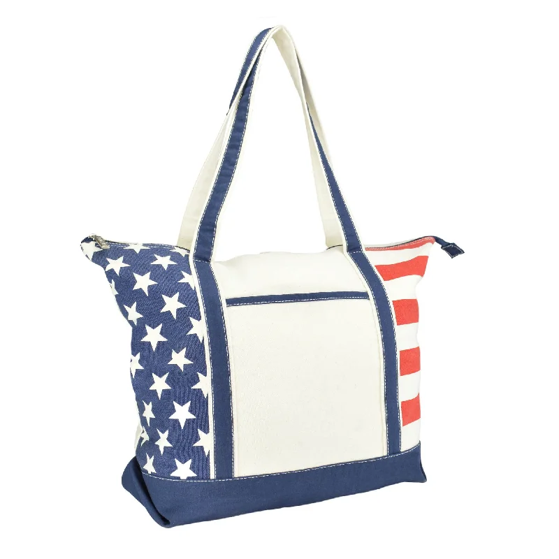 Holiday Gift Bags For Christmas Dalix Stars and Stripes Tote Bag