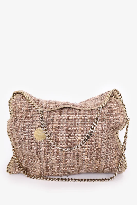 Stylish Bags With Discounts Stella McCartney Brown Tweed Falabella Boucle Fold-over Tote Bag