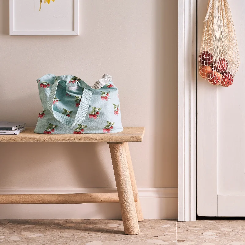 Lightweight And Functional Bags For Travel And Work Strawberries Blue Everyday Bag