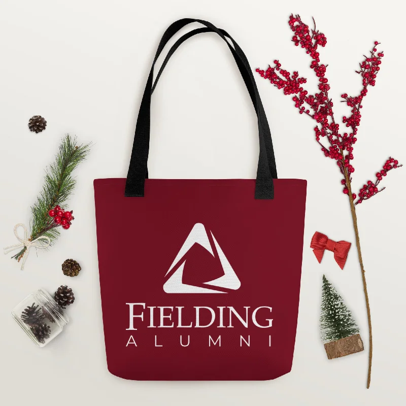 Luxury Bags For Working Professionals Tote Bag - Merlot | Alumni Logo
