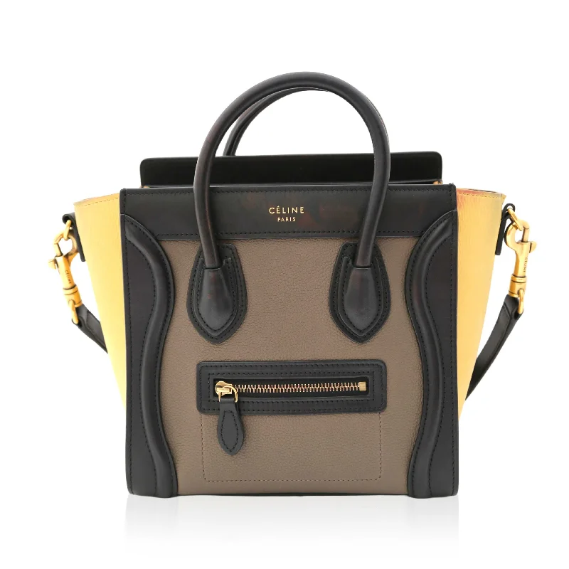 Designer-Inspired Bags At Budget-Friendly Prices Tri Colour Leather and Nubuck Micro Luggage Tote